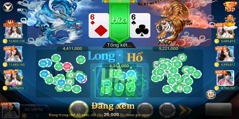 Các hình thức cược của game Rồng hổ
